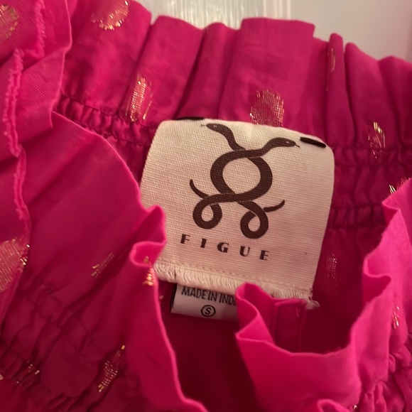 Figue Gianna hot pink and gold blouse with tassel tie - Picture 2 of 4